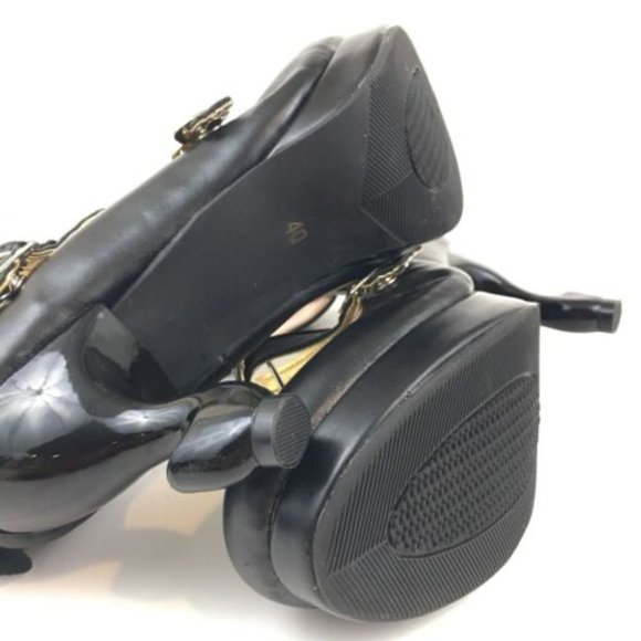 Black Lolita Liz Lisa Deary Unique Table Leg Heels Criss Cross Buckles size 40 - Picture 14 of 16